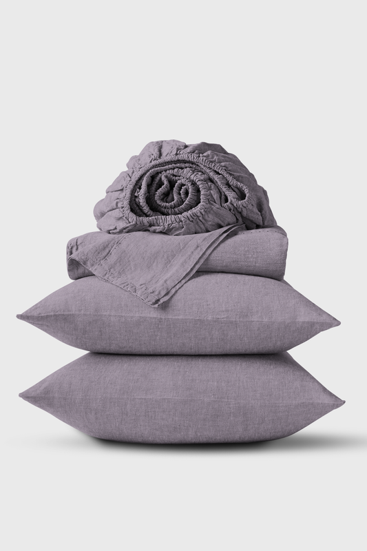 Linen sheets set in Dusty Lavender