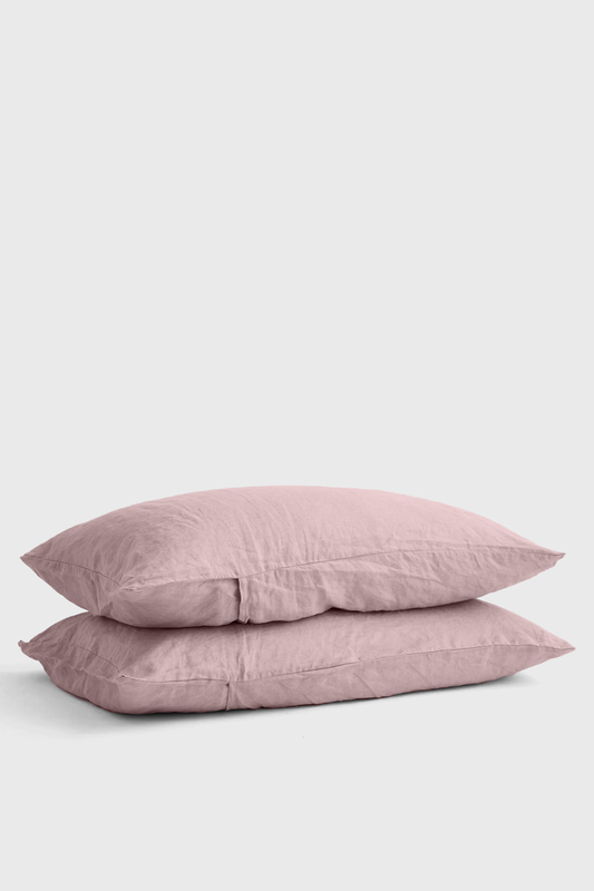 Linen pillowcase in Dusty Rose