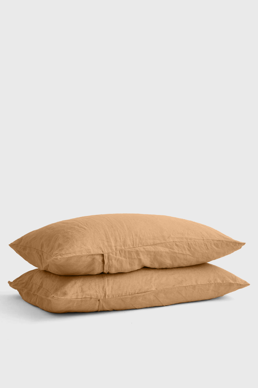 Linen pillowcase in Mustard