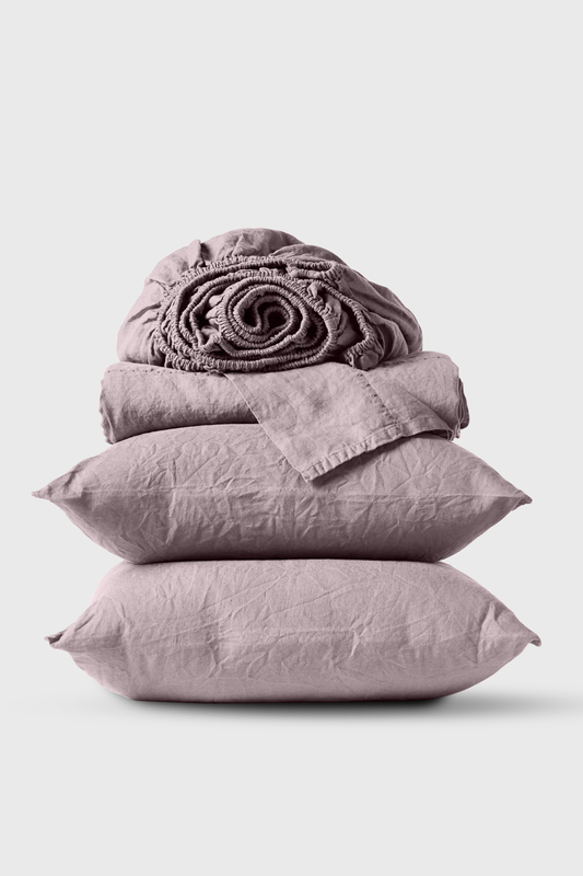 Linen sheets set in Rosy Brown