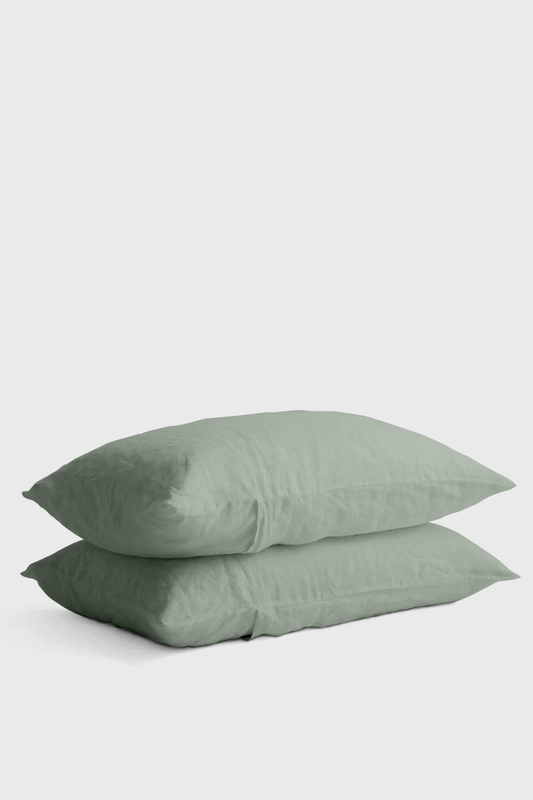 Linen pillowcase in Sage Green