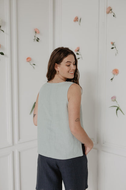 Classical linen top COLETTE - Linanden