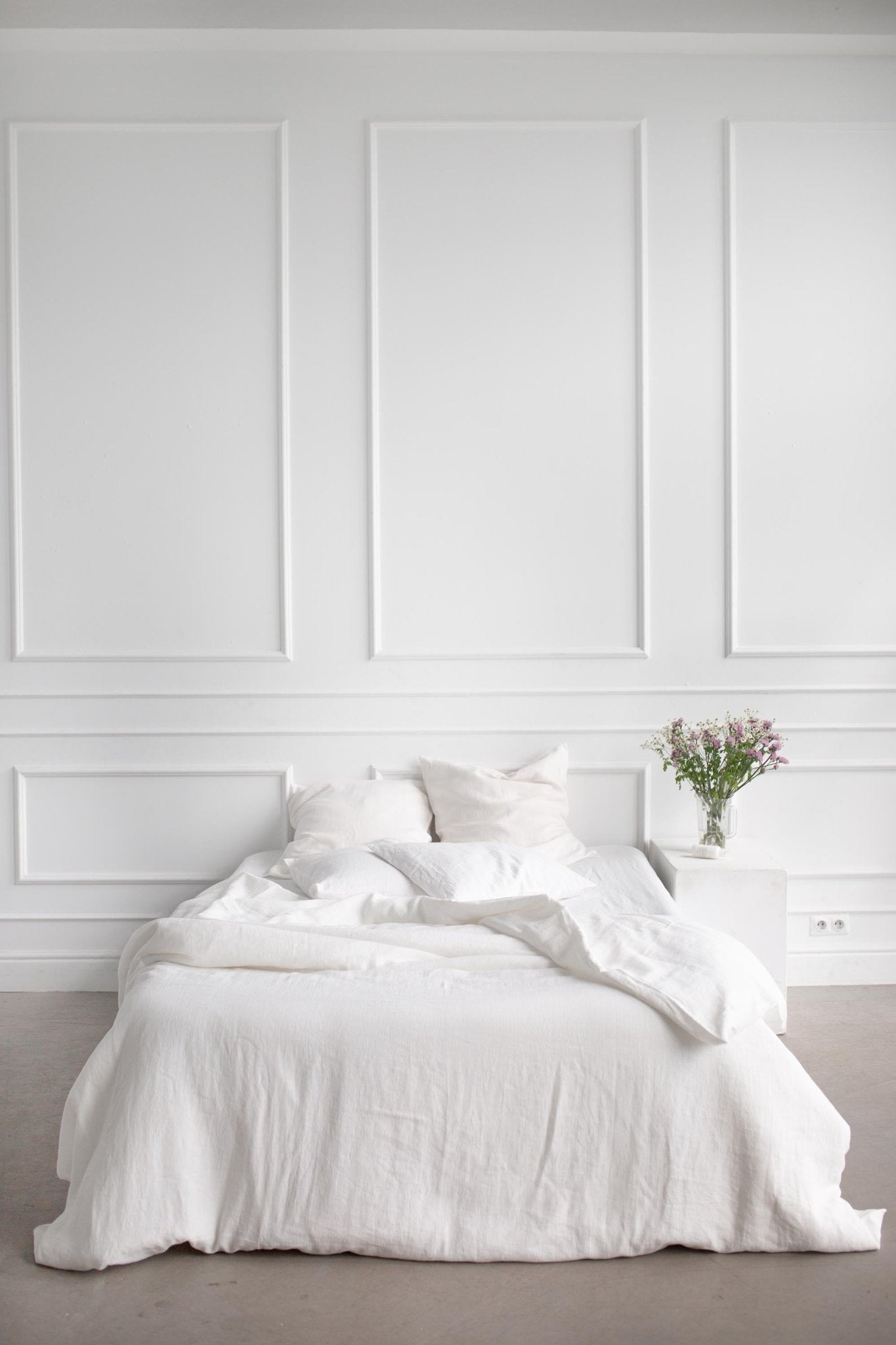 Linen bedding set in White - Linanden