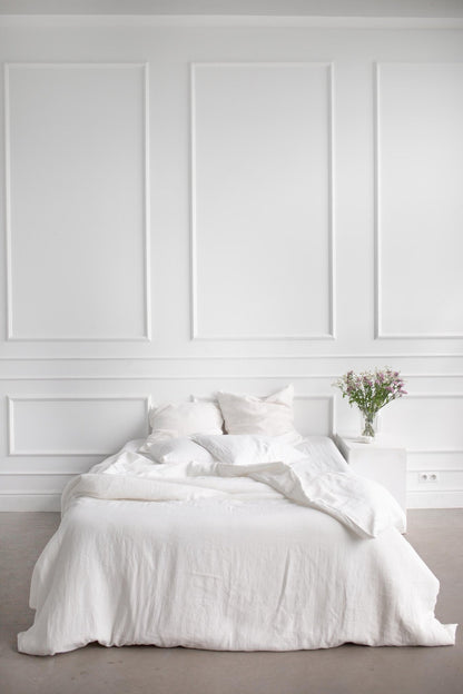 Linen bedding set in White - Linanden
